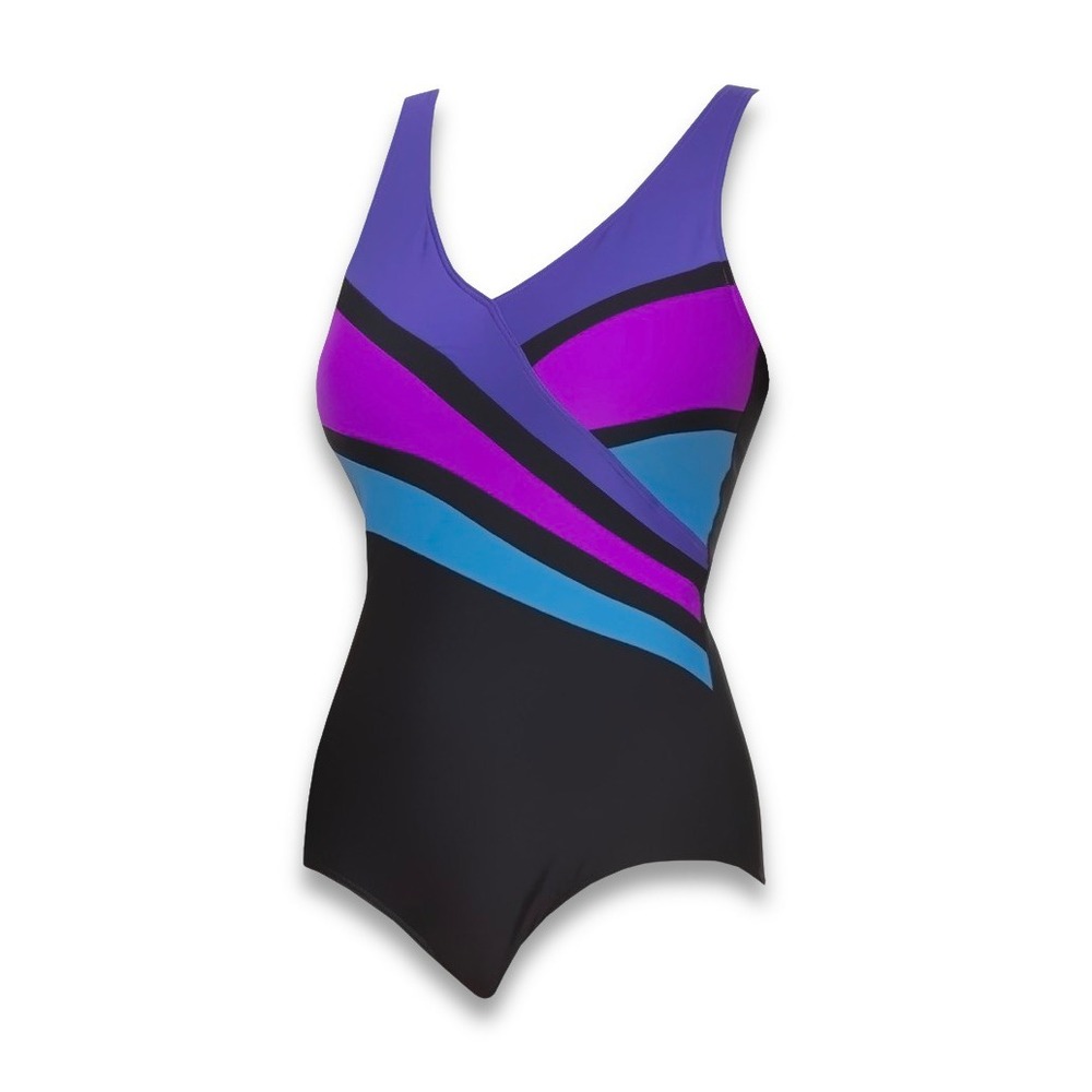 Seekers Australia One-Piece Swimsuit - NWT Womens Size 8 Black / Multi #44432-B5